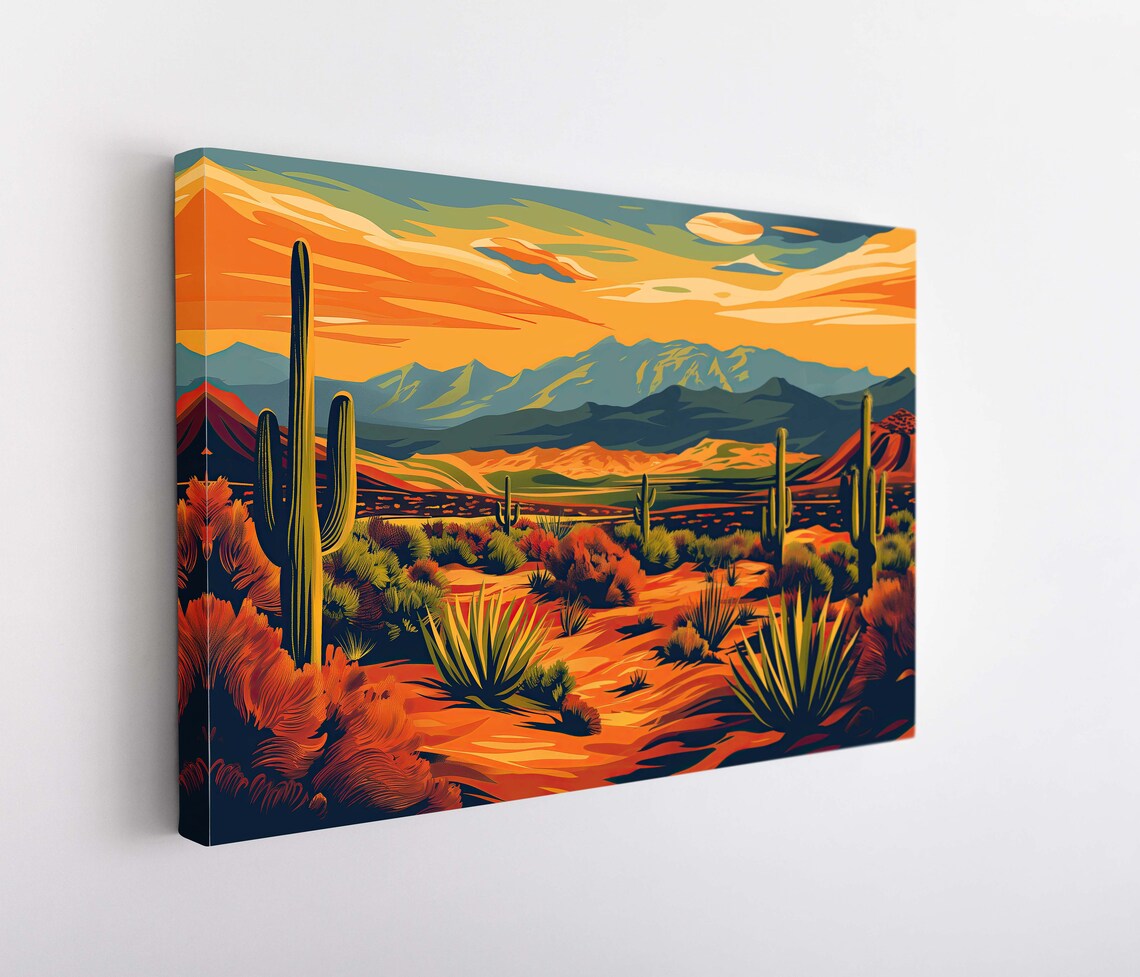 Desert Landscape Oil Painting Print, Southwestern Decor - Image 5