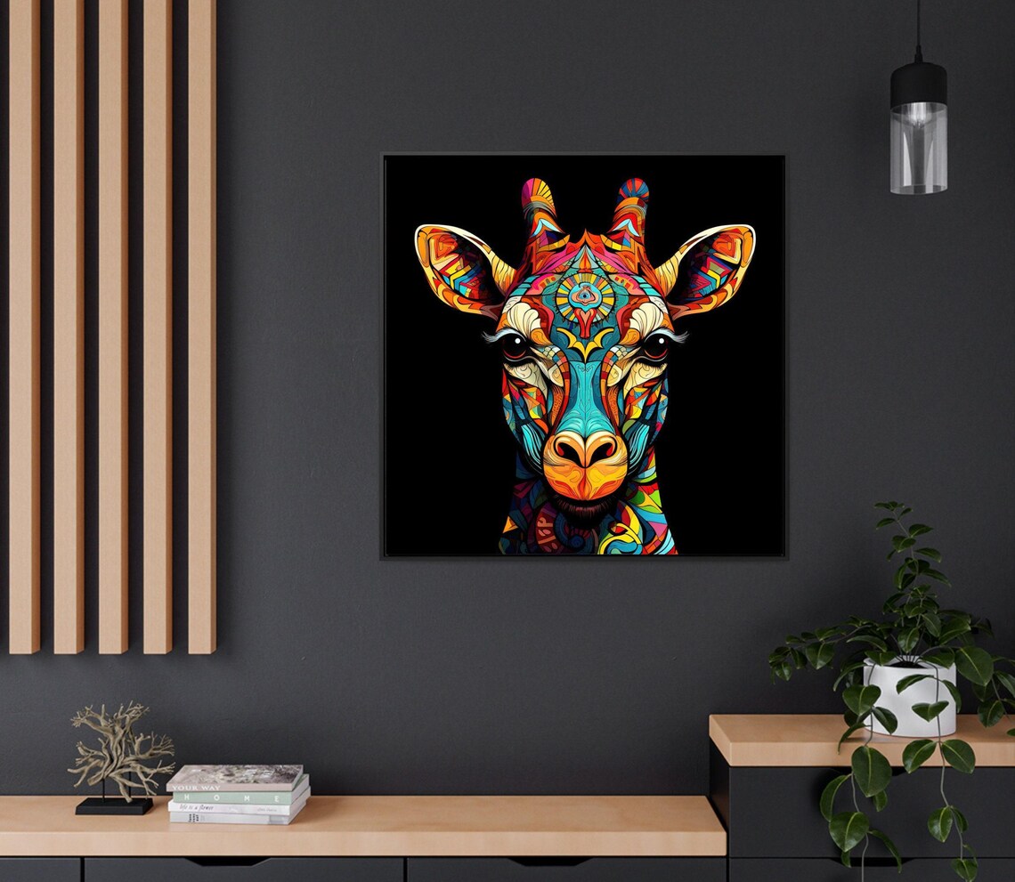 Giraffe Pop Style Art Print, Wild Animal Poster - Image 2