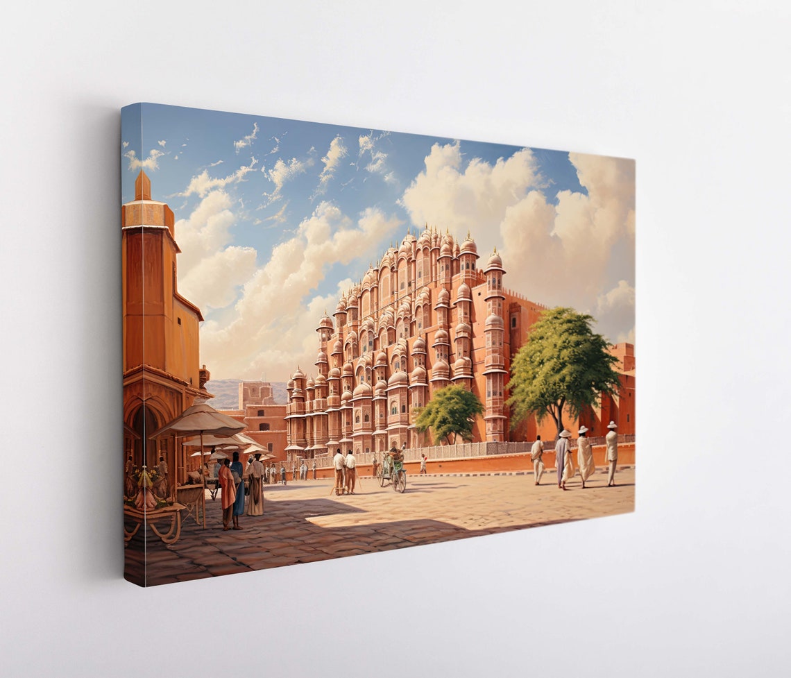 Hawa Mahal Palace Jaipur India Heritage Landmark Painting Poster - Image 5