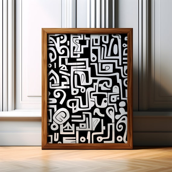 Abstract Minimalist Wall Art Abstract Boho Style Poster Print Abstract Minimalist Poster Bedroom Wall Art Decor