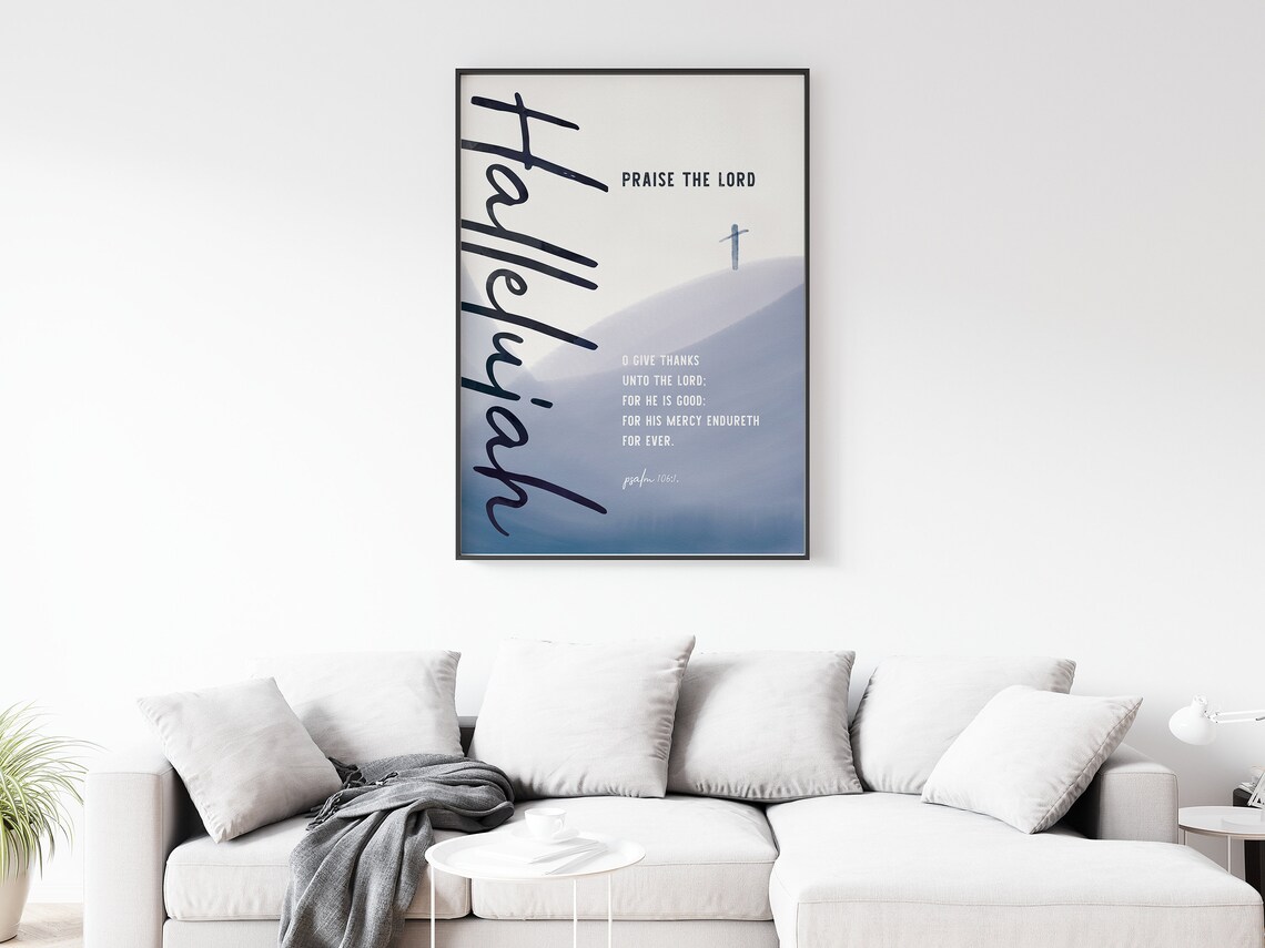 Hallelujah Praise the Lord Psalm 106 Cross Hill Christian Wall Art - Image 2