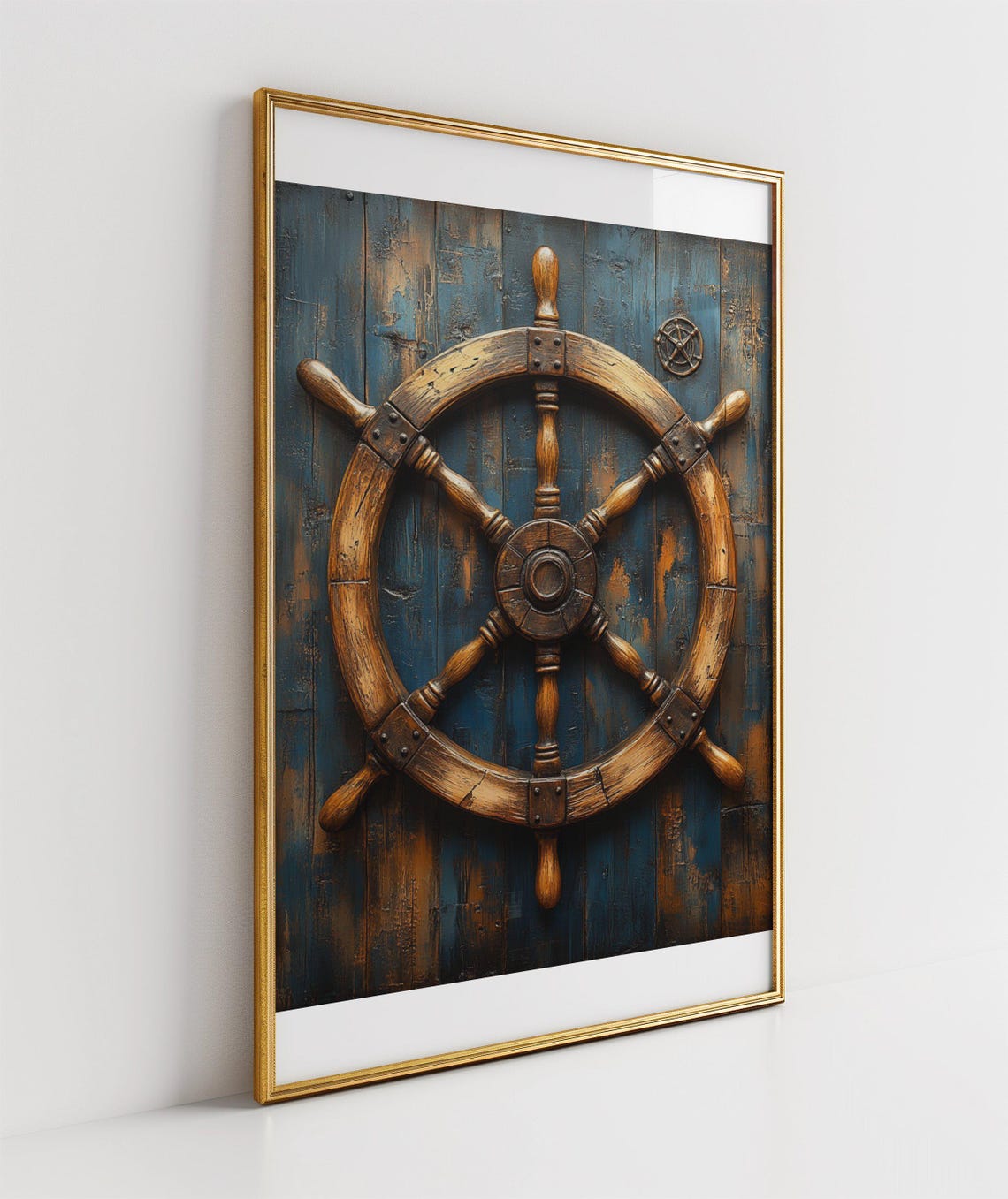 Nautical Ship Wheel Wall Art Vintage Ship Wheel Print Rustic Nautical Decor Maritime Wall Art Steampunk Wheel Poster Nautical Home - Image 3