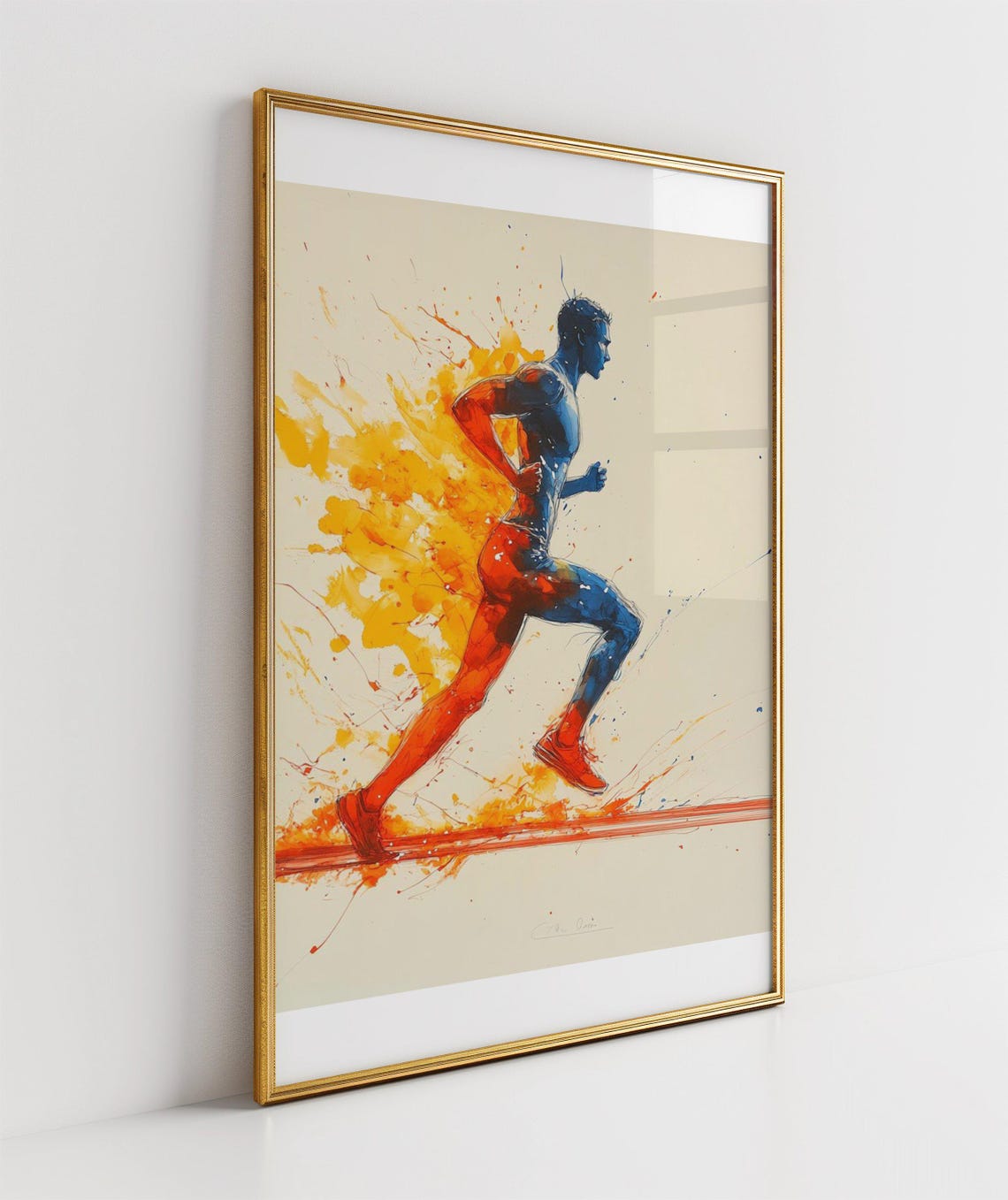 Colorful Runner Watercolor Splash Dynamic Athlete Art Poster - Image 3
