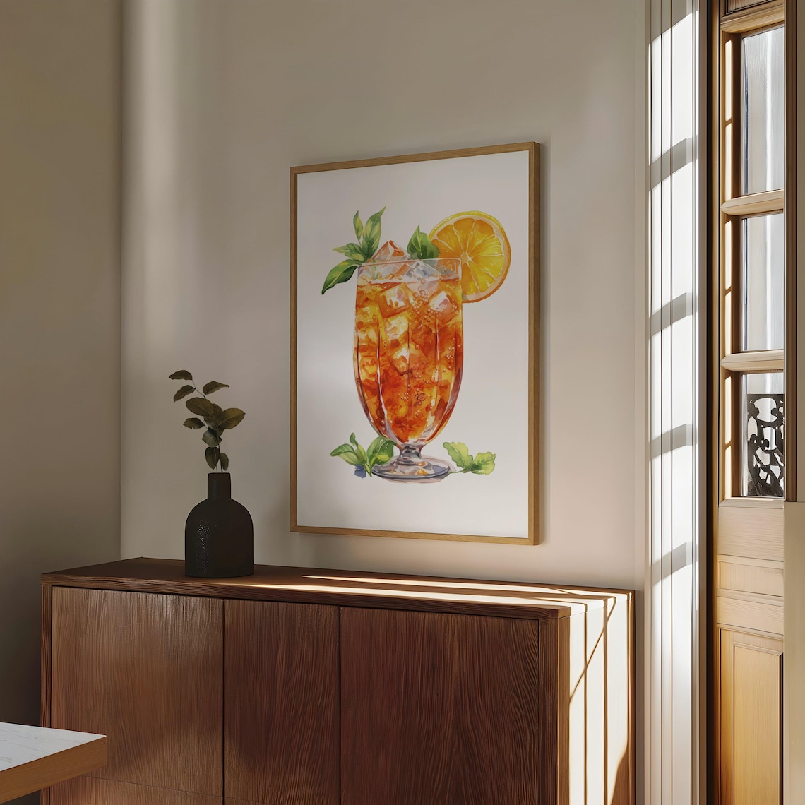 Iced Tea Glass With Lemon and Mint Summer Drink Watercolor Poster - Image 4
