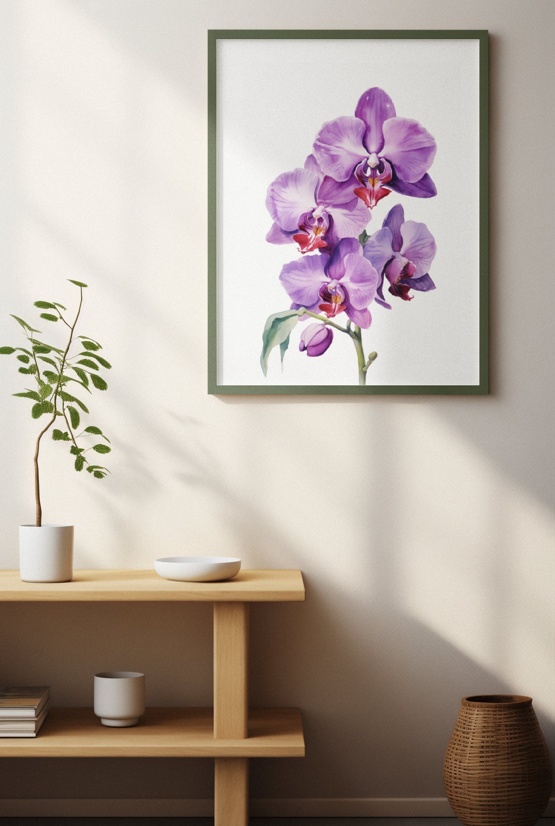 Purple Orchid Phalaenopsis Watercolour Botanical Flower Poster - Image 4