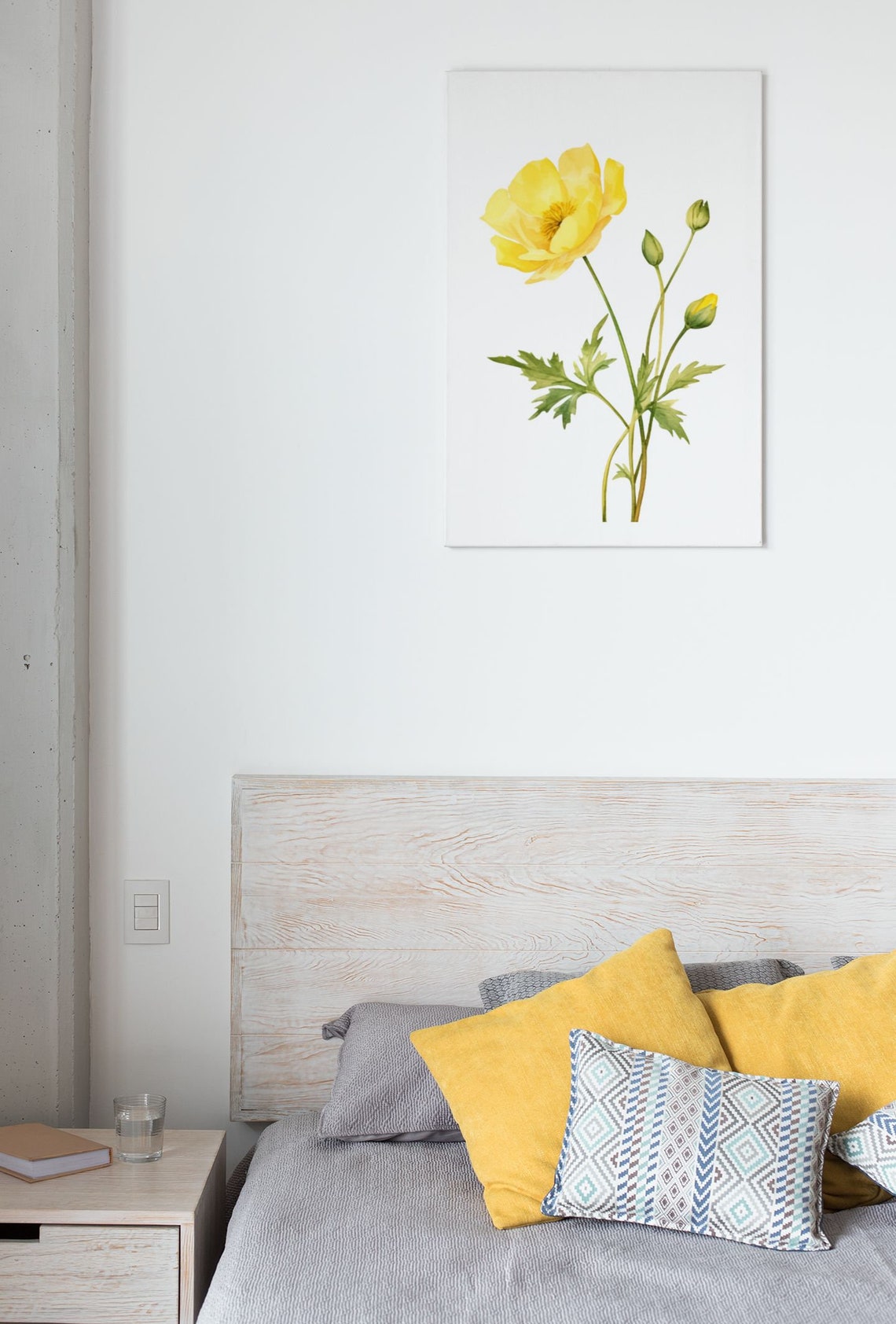 Sunny Yellow Buttercup Flower Botanical Watercolour Art Poster - Image 7