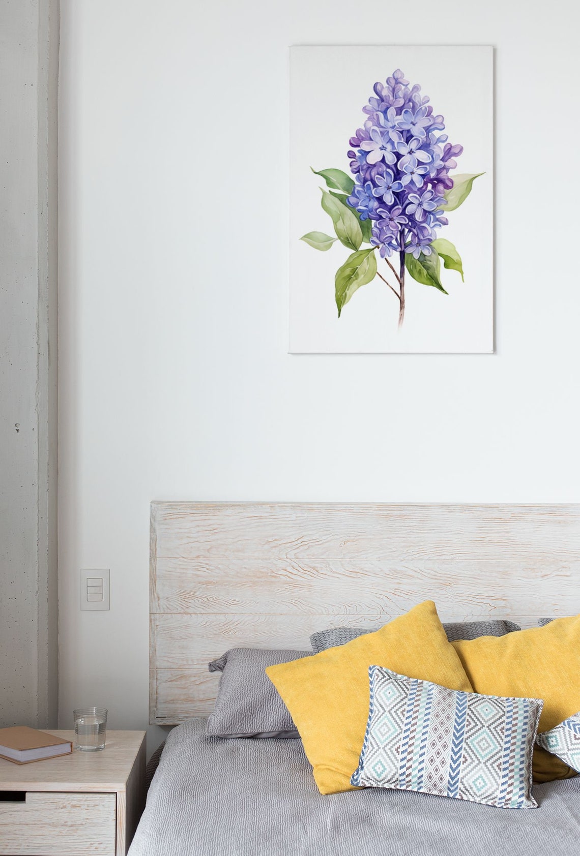 Violet Purple Lilac Cluster Watercolour Botanical Flower Poster - Image 7