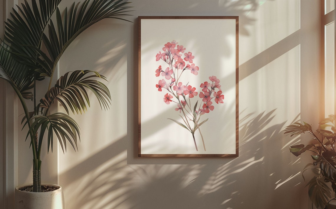 Soft Pink Forget-Me-Not Bouquet Romantic Watercolor Art Poster - Image 5