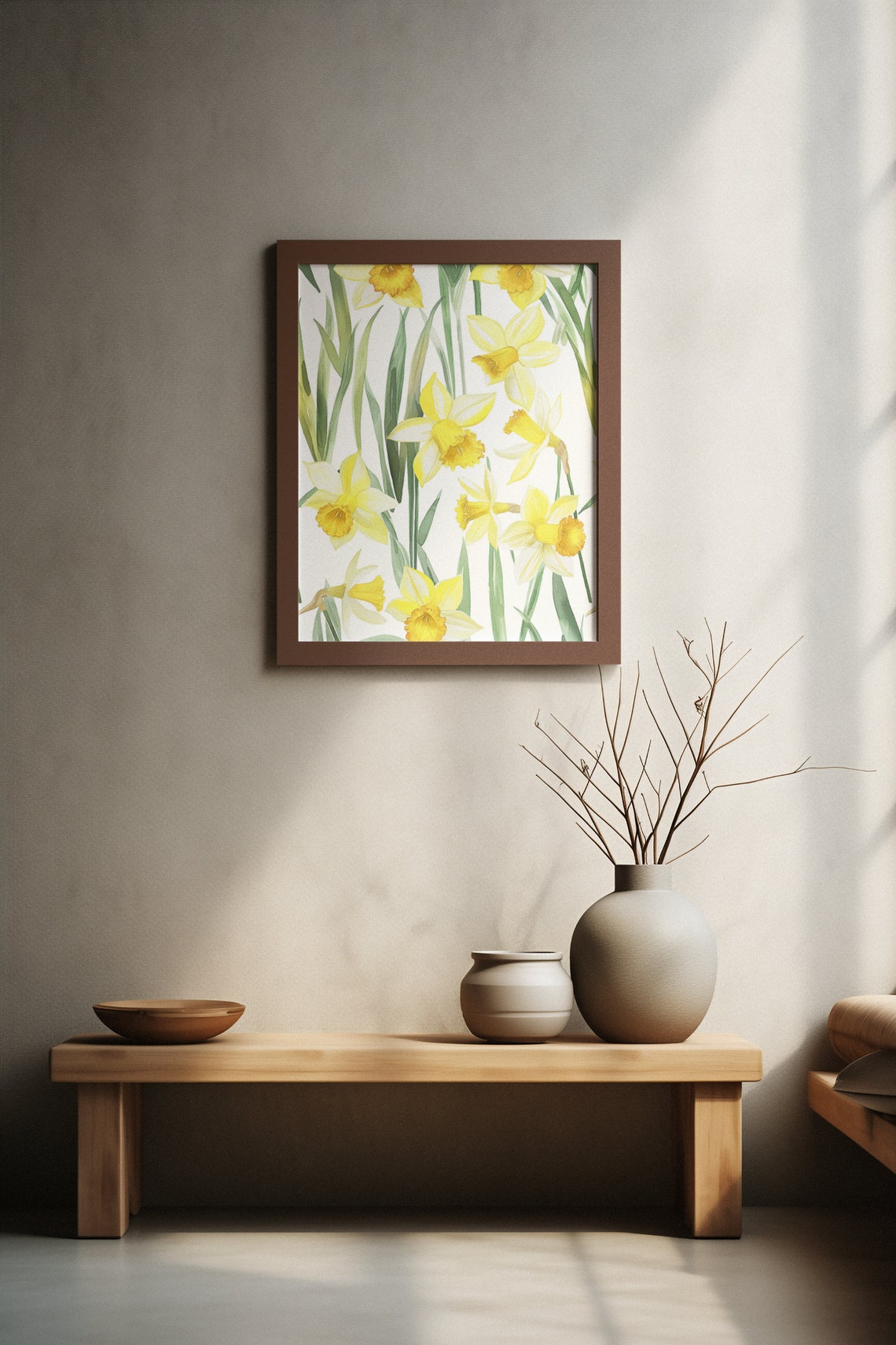 Yellow Daffodils Spring Field Fresh Watercolor Floral Botanical Poster - Image 4