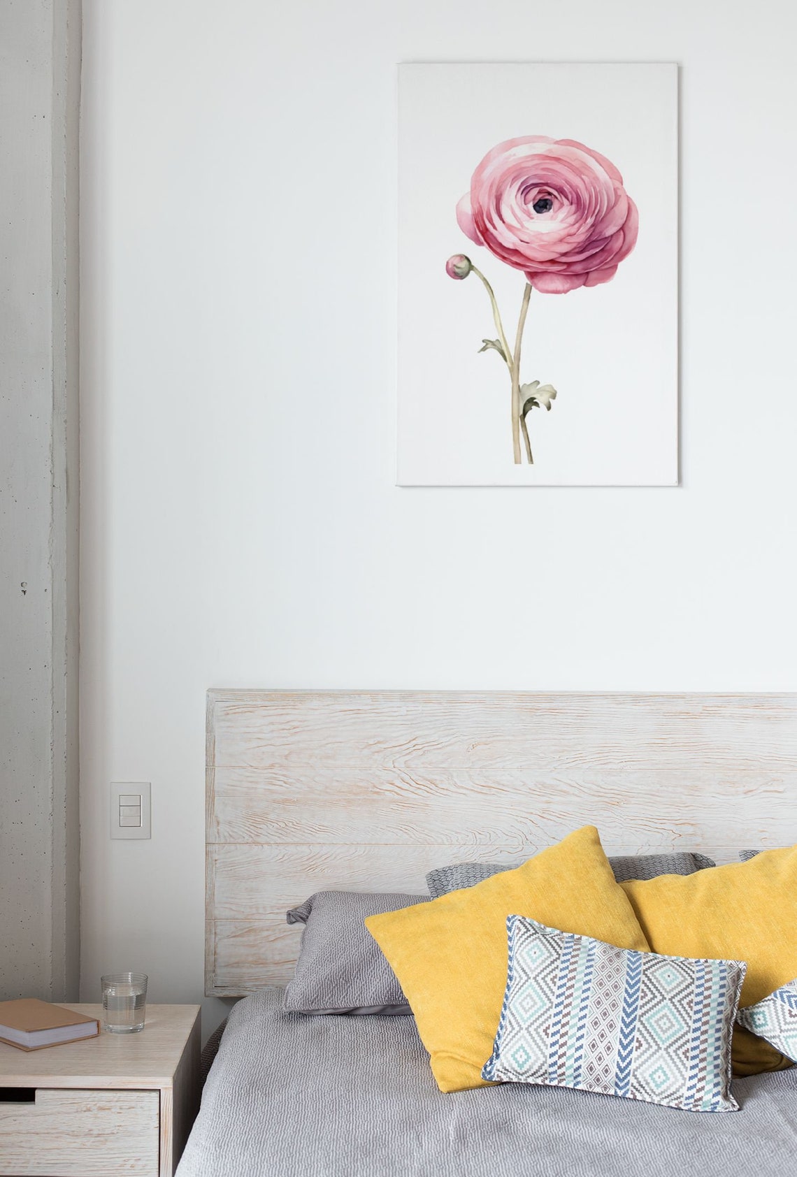 Pink Ranunculus Single Bloom Watercolour Botanical Flower Poster - Image 8