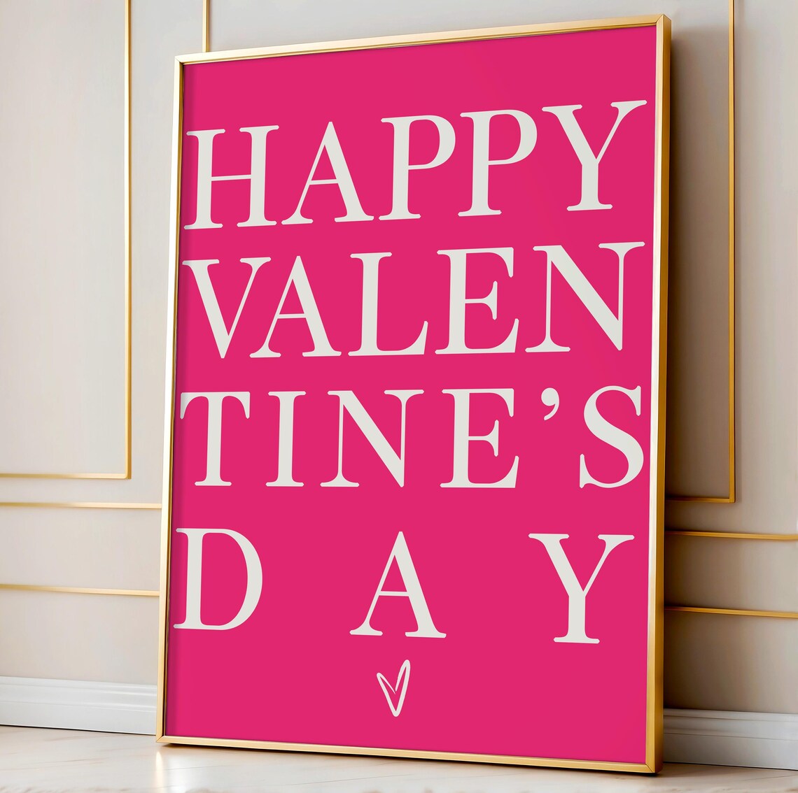 Happy Valentines Day Pink Typography Retro Holiday Party Poster