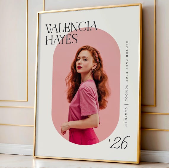Photo Graduation Portrait Print Personalized Graduation Print Graduation Party Modern Graduation Gift Editable Template