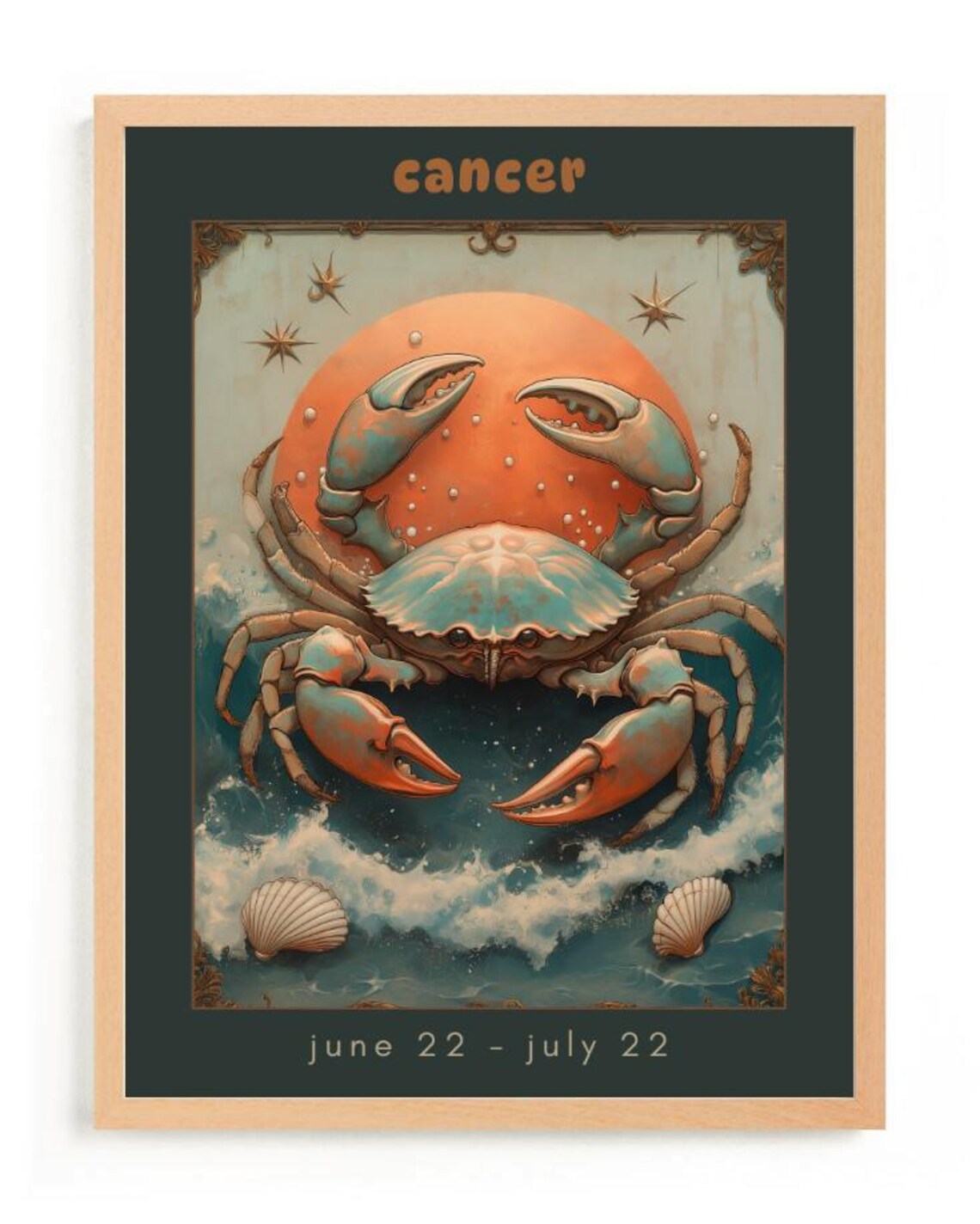 Cancer Zodiac Art Print, Mystical Boho Astrology - Image 3
