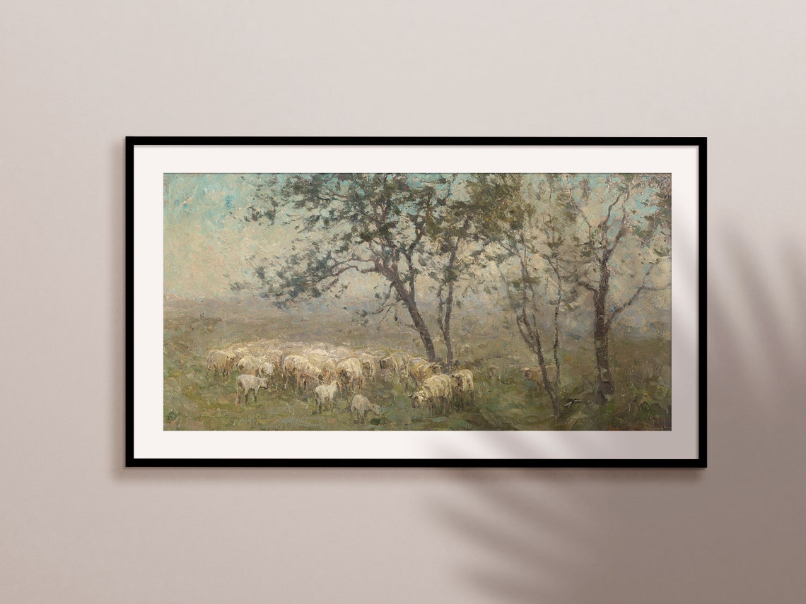 Vintage Sheep Painting - Image 4