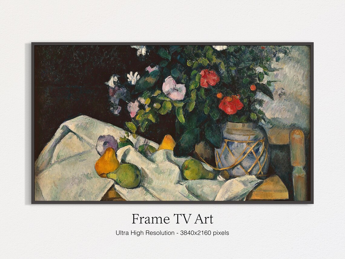 Flowers And Fruit Vintage Still Life Art Print
