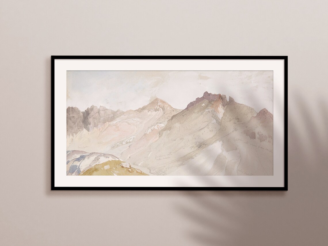 Frame Tv Art Watercolor Mountain Painting Instant - Image 2