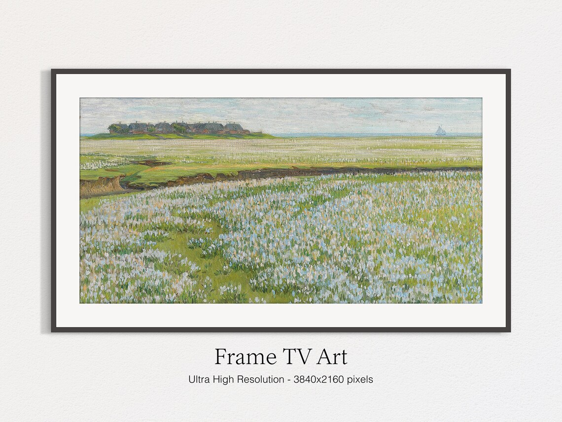 Vintage Spring Summer Landscape Oil Painting Art Print - Image 4