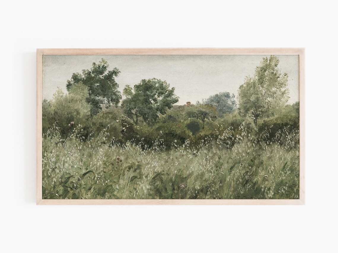Vintage Landscape Painting Art Print, Frame TV Art - Image 2