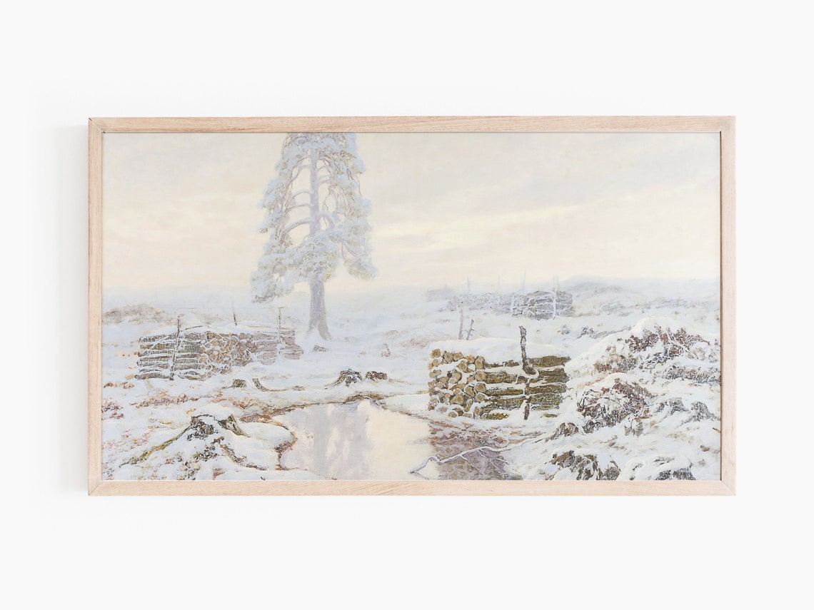 Vintage Winter Landscape Art Print - Image 2