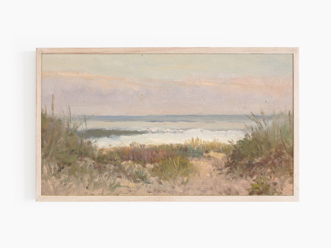 Hidden Beach Spring Vintage Painting, Art Print - Image 2