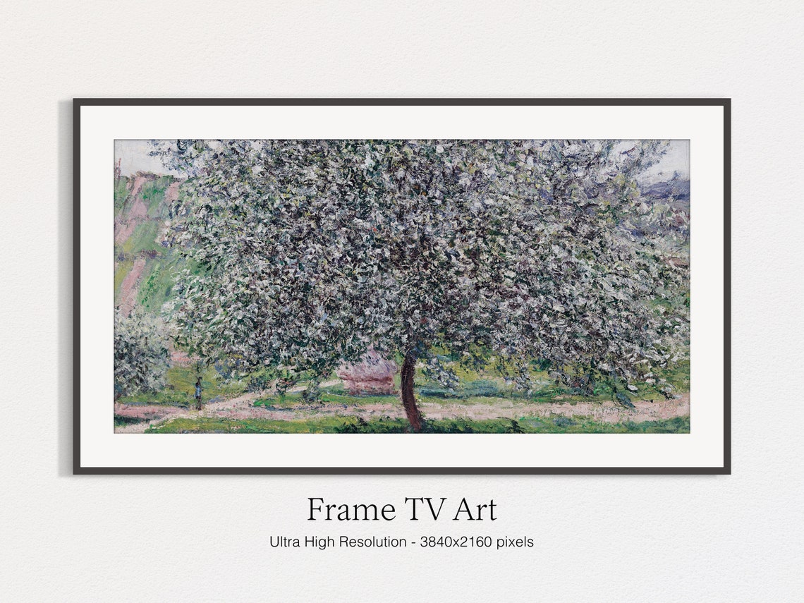 Impressionist Spring Orchard Flowering Apple Trees Bloom Print - Image 5