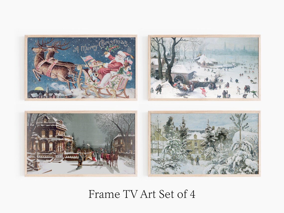 Santa Vintage Christmas Winter TV Art Poster - Image 4