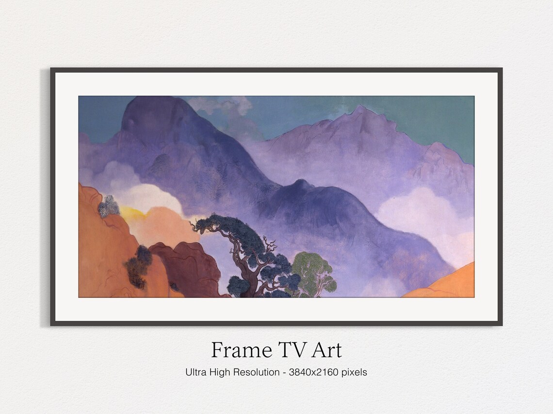 Mountain Tops Oil Painting, Nature Landscape - Image 5