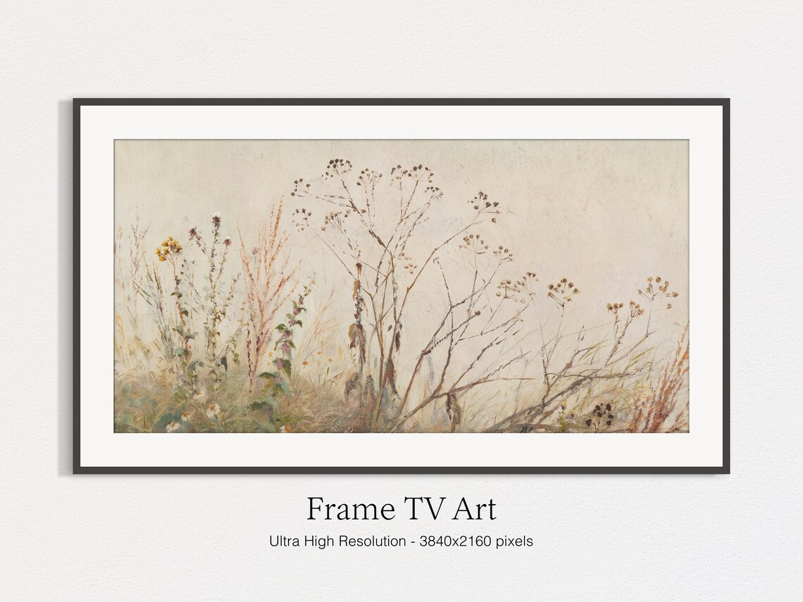 Wildflower Field Landscape, Vintage Farm House Art Print - Image 2