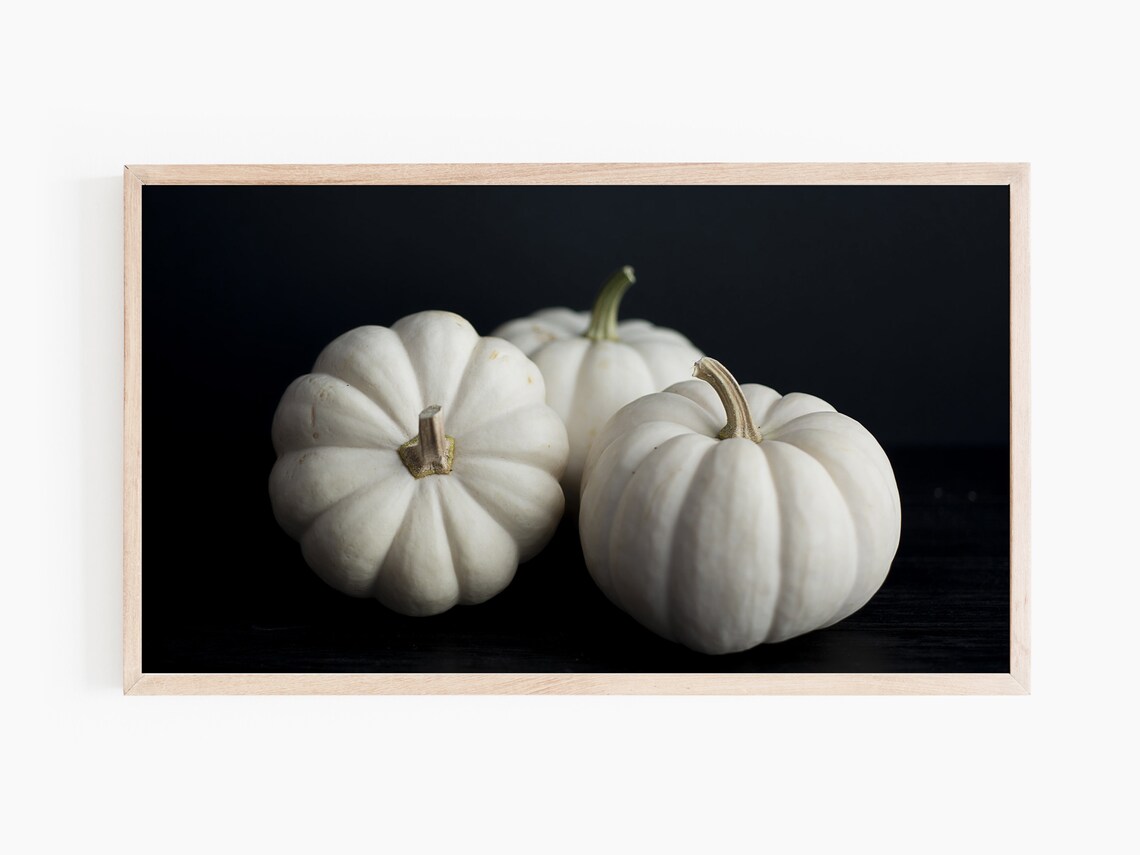 White Pumpkin Still Life, Fall Squash Art Print - Image 2