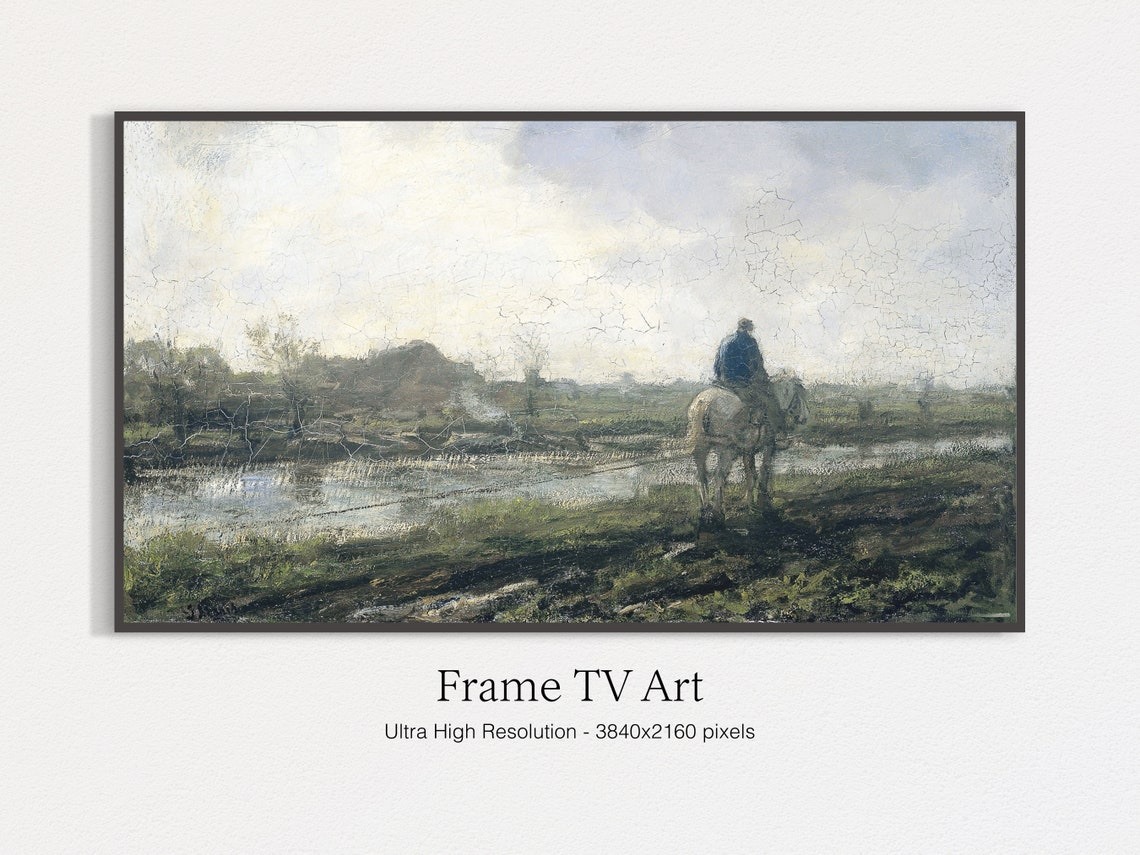 Frame Tv Vintage Art Vintage Landscape Painting Vintage Rustic Decor