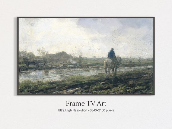 Frame Tv Vintage Art Vintage Landscape Painting Vintage Rustic Decor