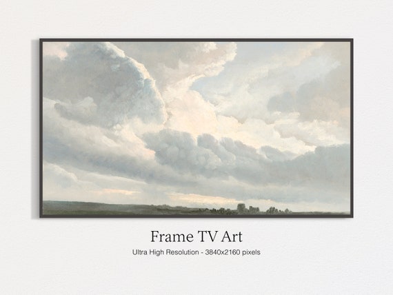 Frame Tv Art Cloud Oil Painting Country Farmhouse Decor Tv