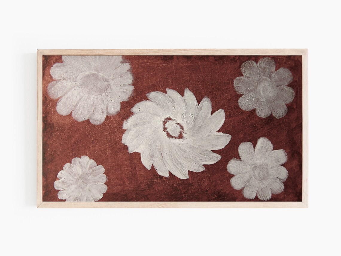 Vintage Abstract Flower Pattern, Art Print - Image 3