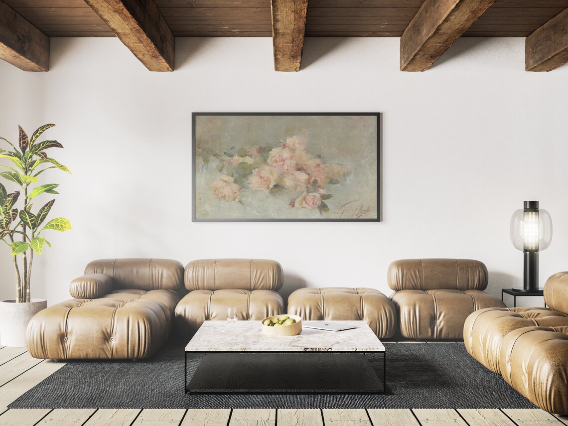Vintage Flower Still Life Roses Art Print - Image 3