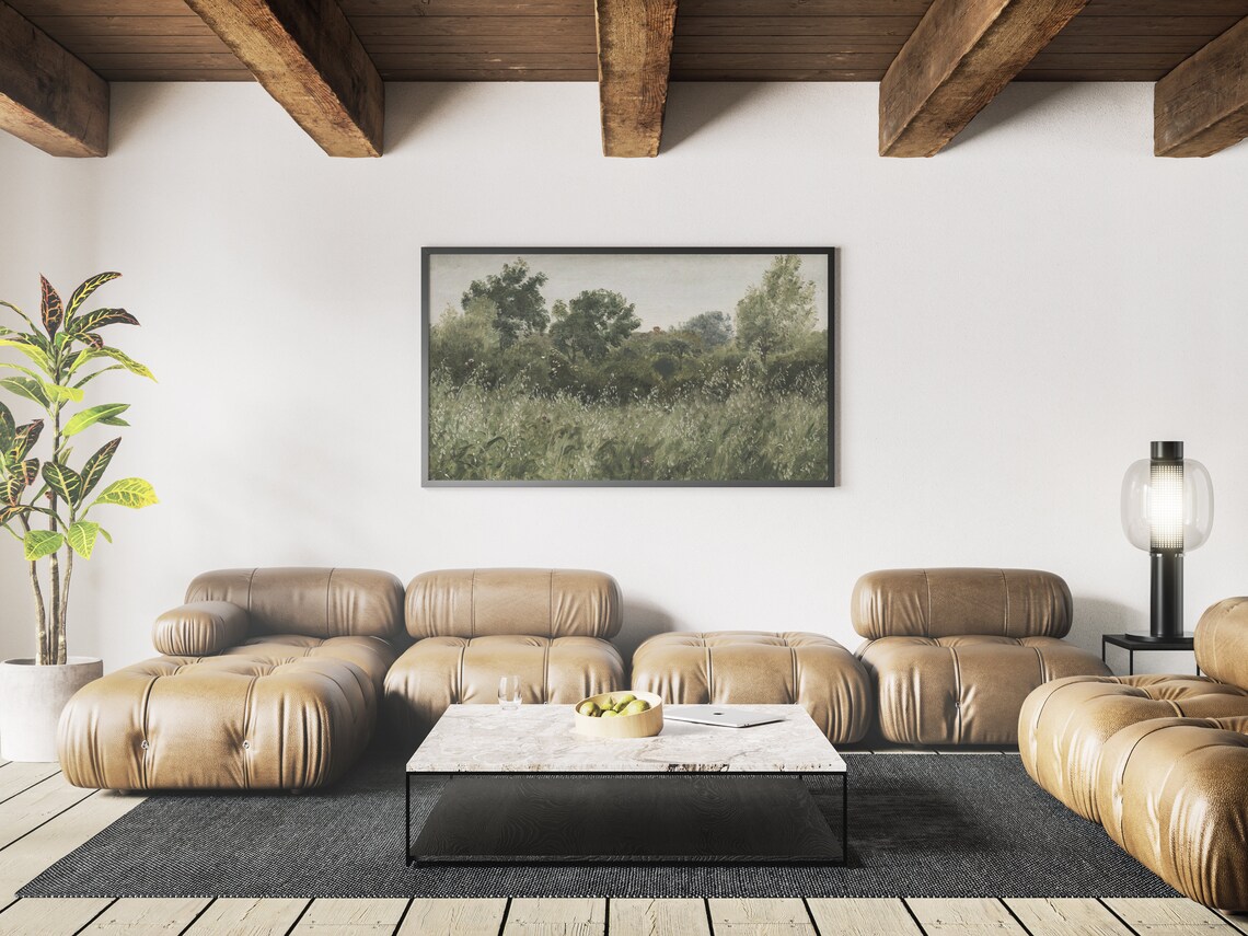 Vintage Landscape Painting Art Print, Frame TV Art - Image 3