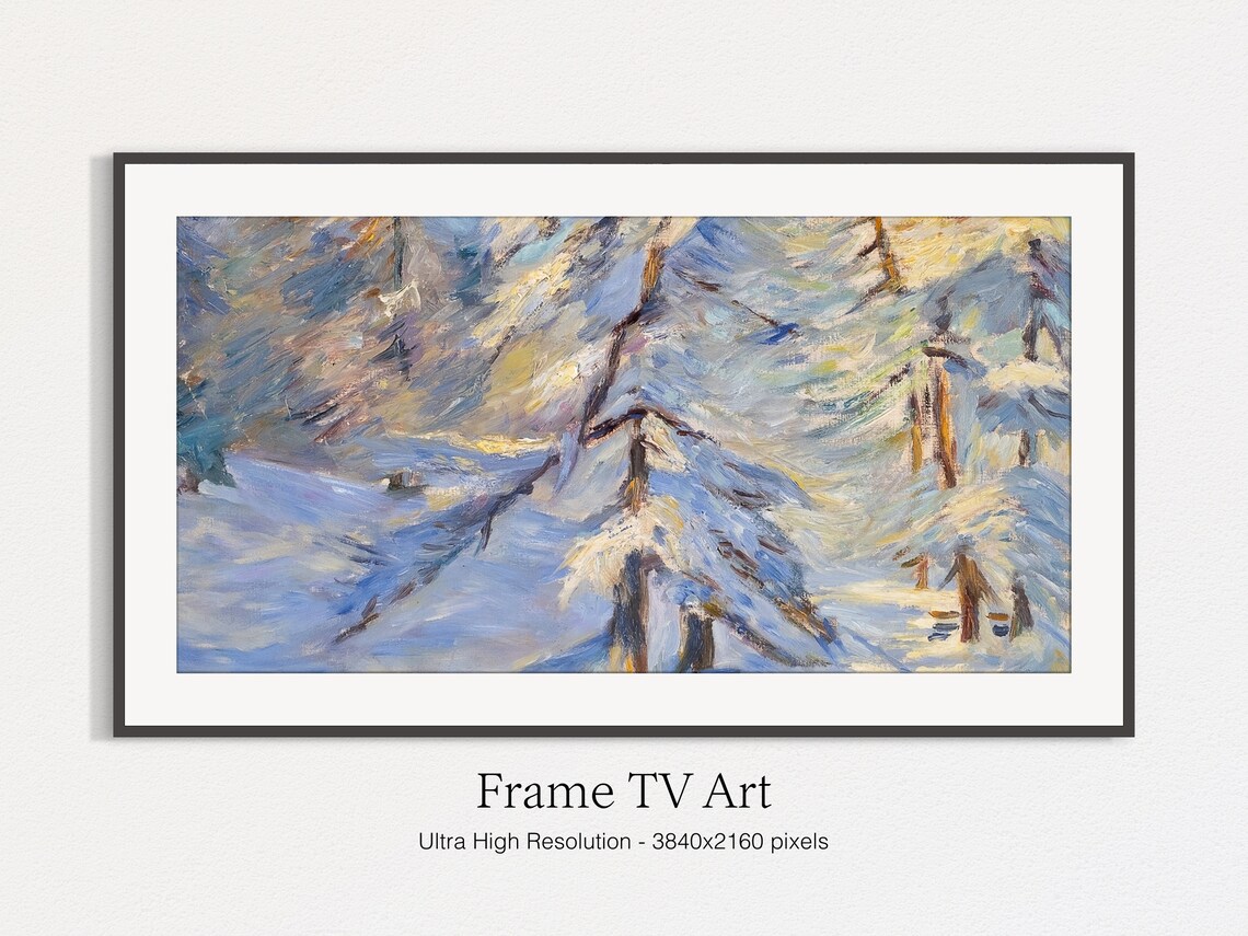 Vintage Winter Forest Landscape Art Print - Image 4