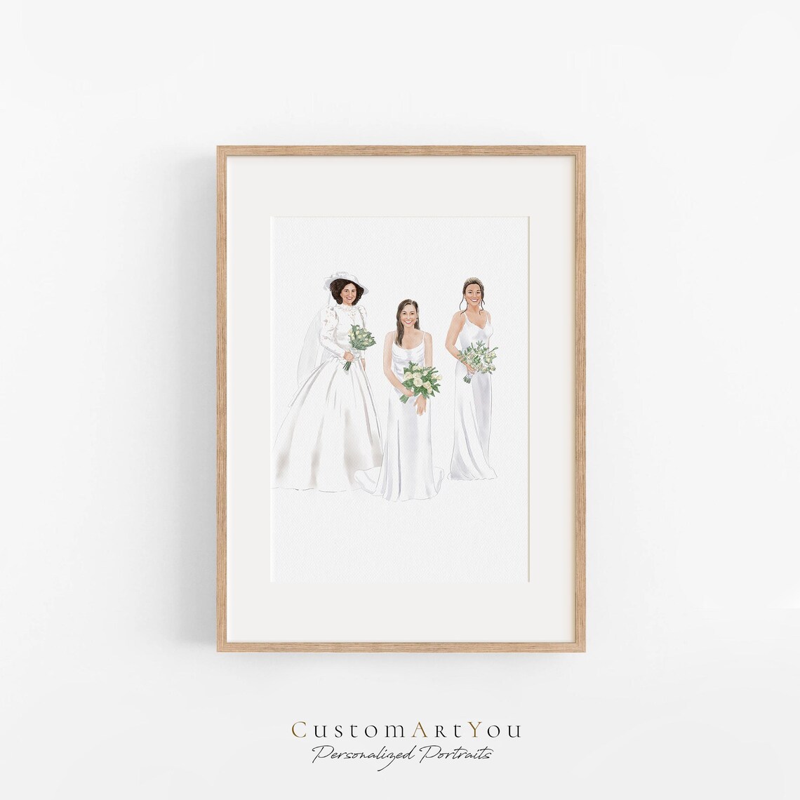 Generational Wedding Portrait, Custom Watercolor Gift - Image 4