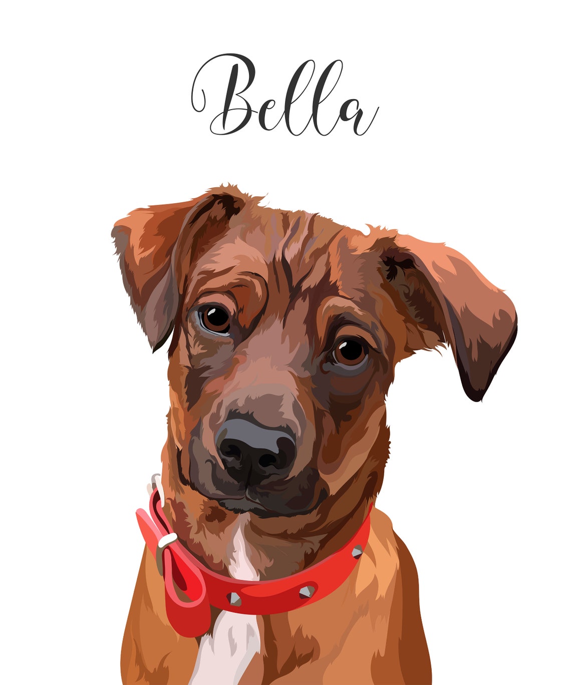 Custom Pet Portrait Illustration Puppy Portrait Pet Portrait From Photo Pet Memorial Gift Custom Dog Portrait Pet Supplies - Image 5