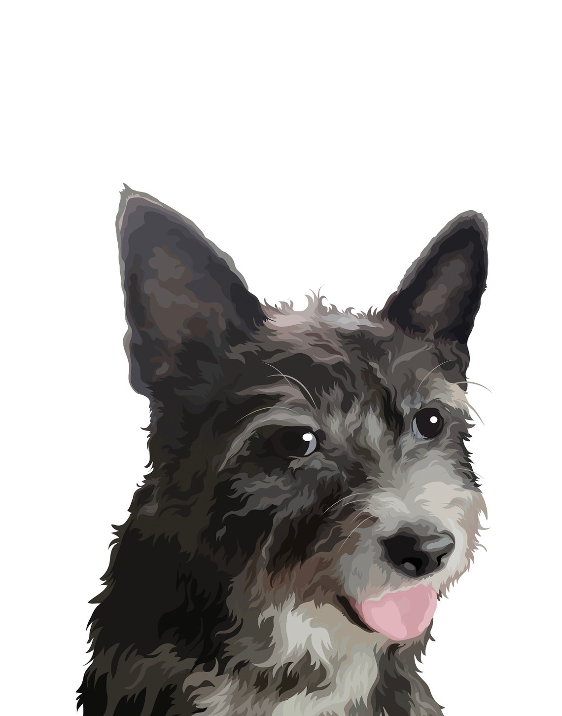 Jaxx the Black and White Dog Custom Vector Pet Portrait Poster - Image 5