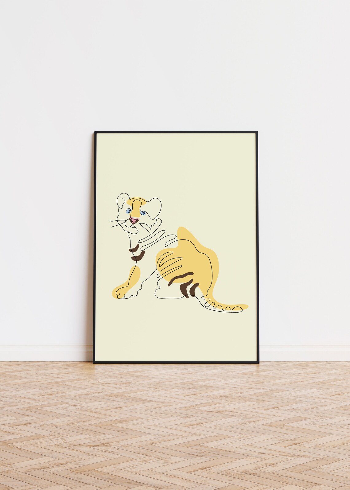 Line Art Tiger Poster Wall Printed