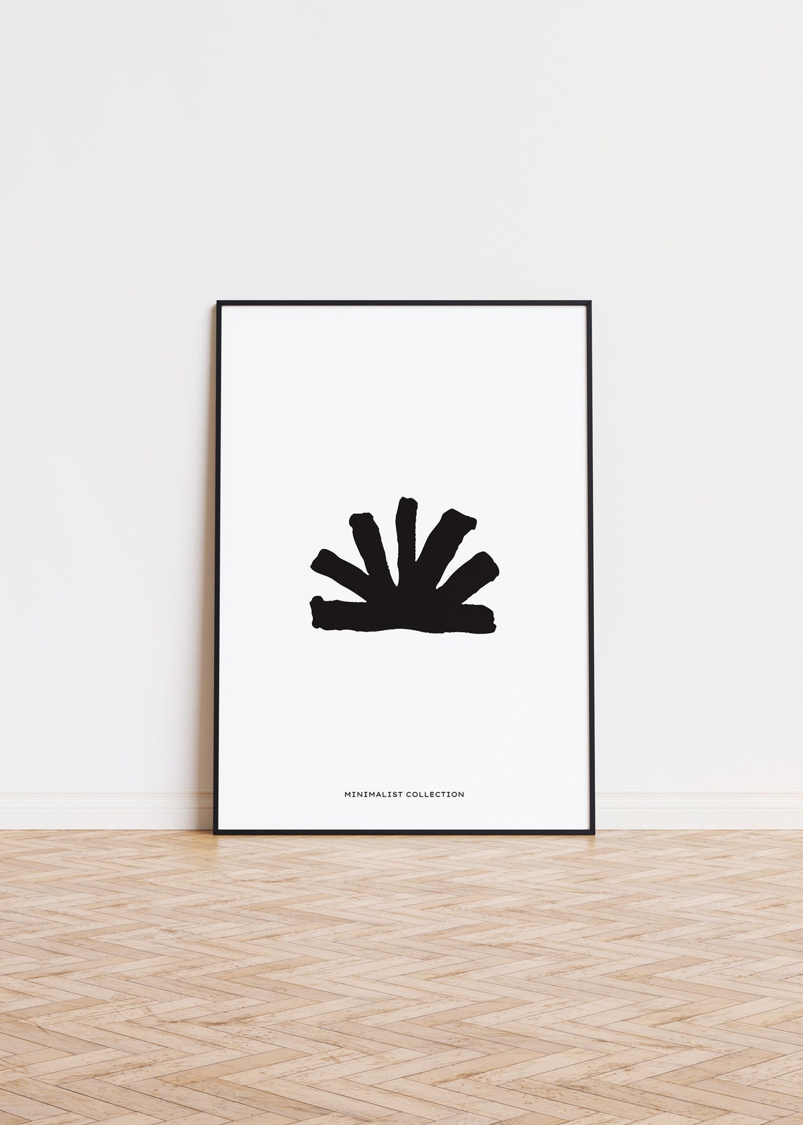 Black Sunburst Minimalist Collection Modern Abstract Line Art Poster
