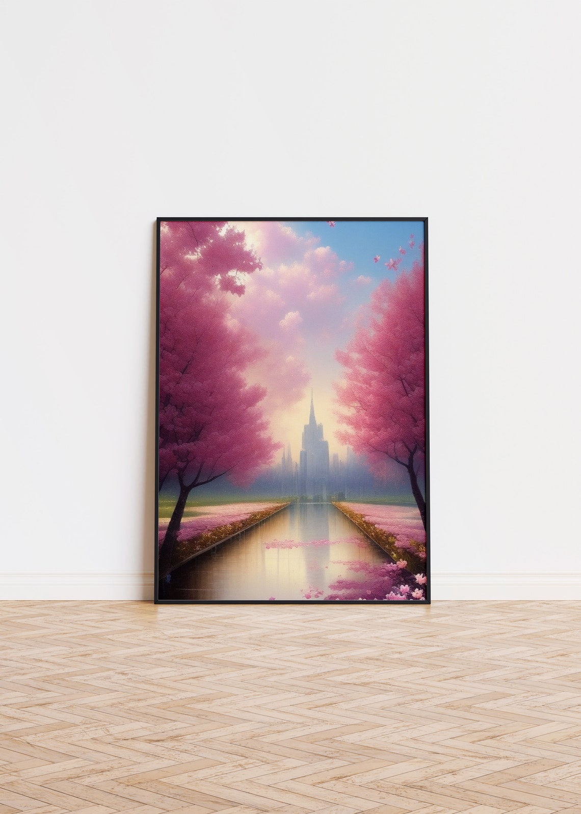 City Art Poster Unique Trees Trendy Wall Forest Printed River