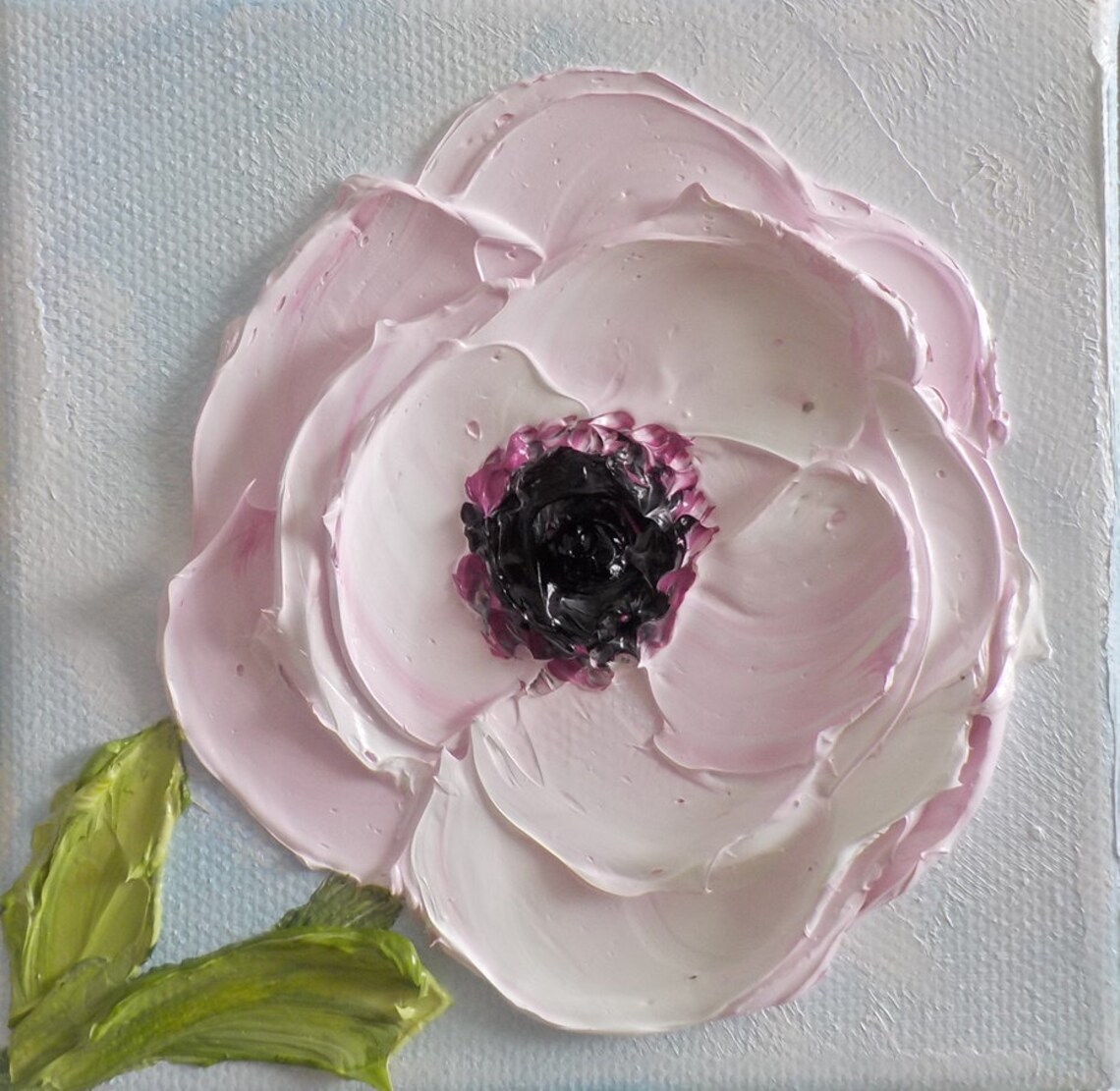 Italian Anemone Custom Oil Impasto Wall Art Print - Image 4
