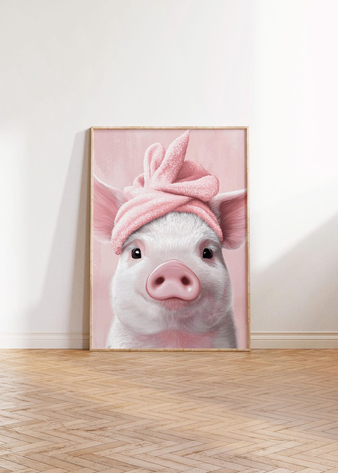 Modern Pig Funny Bathroom Art Print