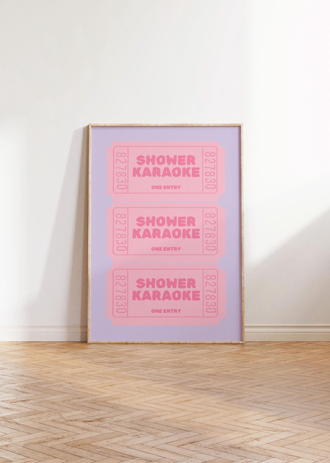 Retro Shower Karaoke Singing Funny Bathroom Art Print