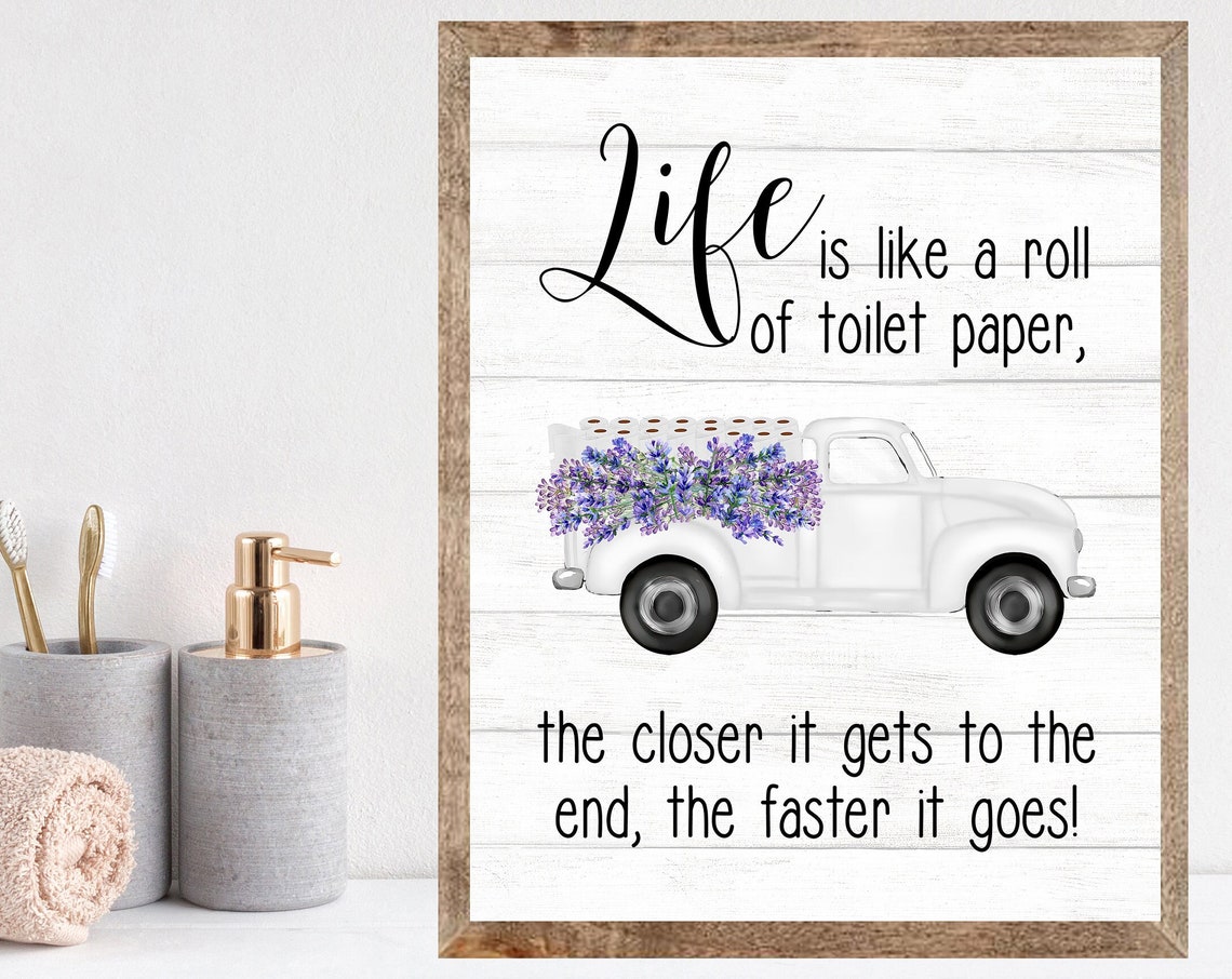 Downloadlife Is Like A Roll Of Toilet Paperlavender Antique Truck With Lavenderfarmhouse Decorfarmhouse Decorations