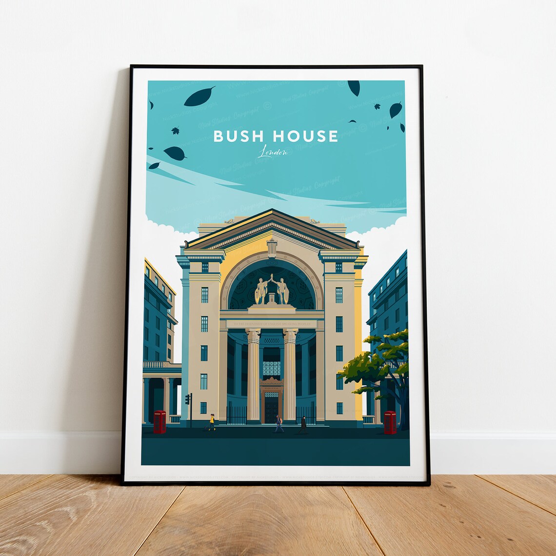 Bush House London Neoclassical Landmark Sky Architecture Art Poster - Image 2