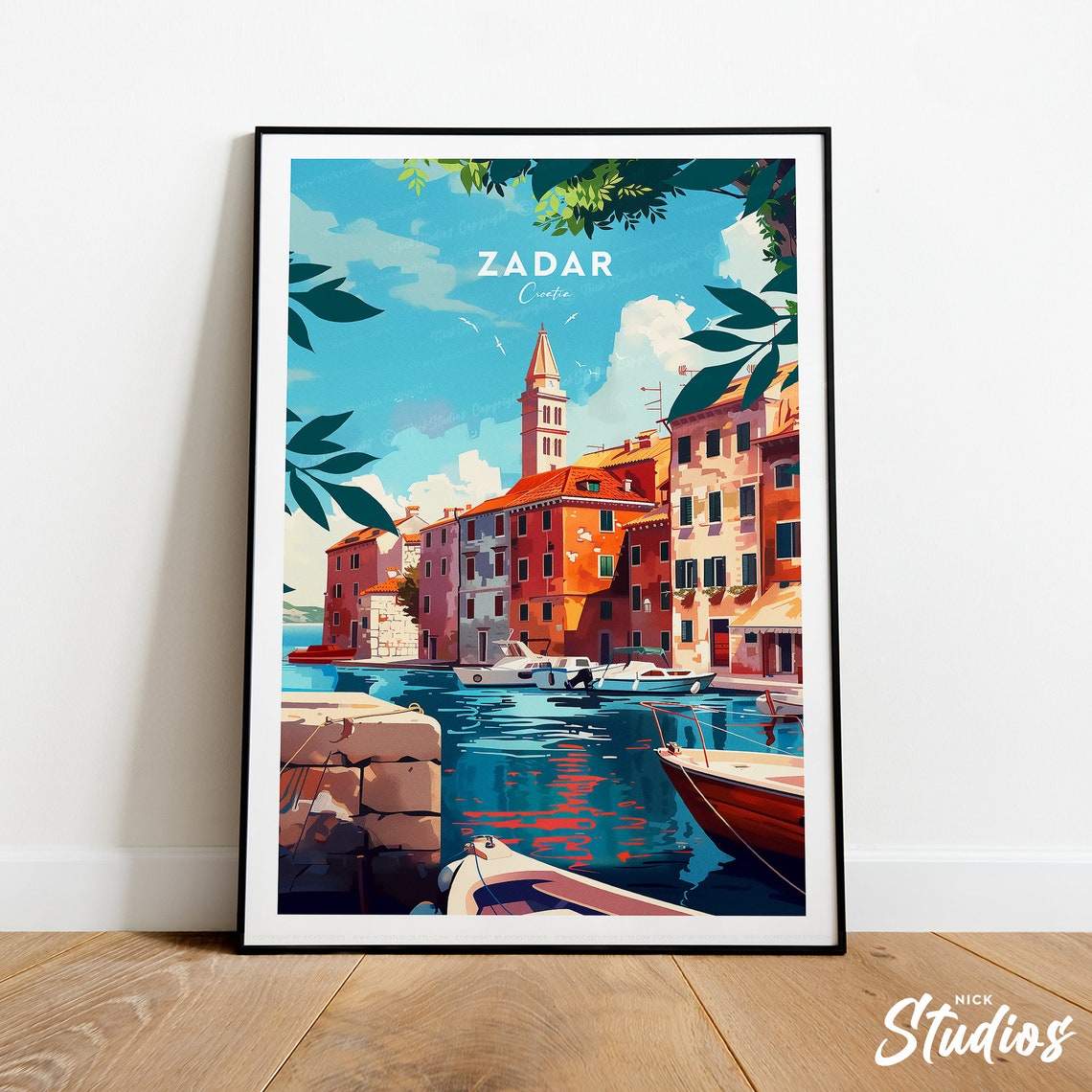 Zadar Croatia Traditional Harbor Old Town Adriatic Coast Poster