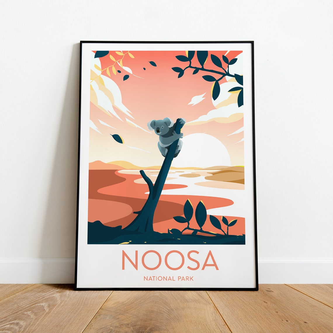 Noosa National Park Koala Coast Sunset Australia Travel Poster - Image 2