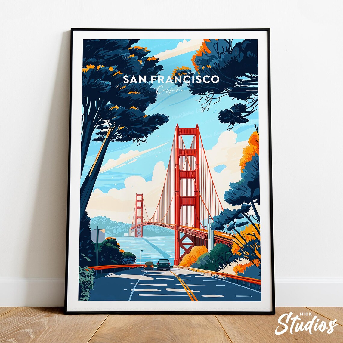 San Francisco Golden Gate Bridge California Travel City Poster